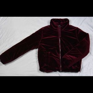 Velvet puffer coat
